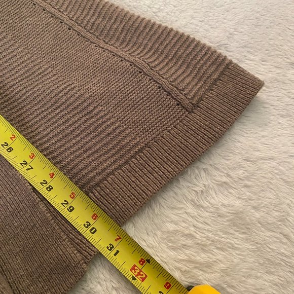 L.L. Bean Womens Knit Open Front Cardigan 100% Cotton Taupe Neutral Minimalist - Picture 9 of 9